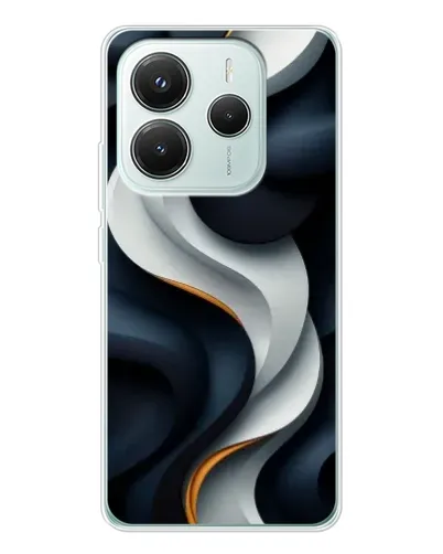 Чохол для Xiaomi Redmi Note 14 5G з картинкою «Об'ємні чорно-білі стрічки» Чохол для Xiaomi Redmi Note 14 5G з картинкою «Об'ємні чорно-білі стрічки»