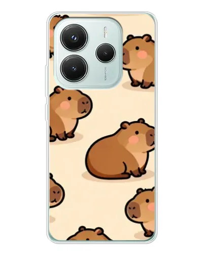 Чехол для Xiaomi Redmi Note 14 5G с картинкой «Паттерн милых капибар» Чехол для Xiaomi Redmi Note 14 5G с картинкой «Паттерн милых капибар»