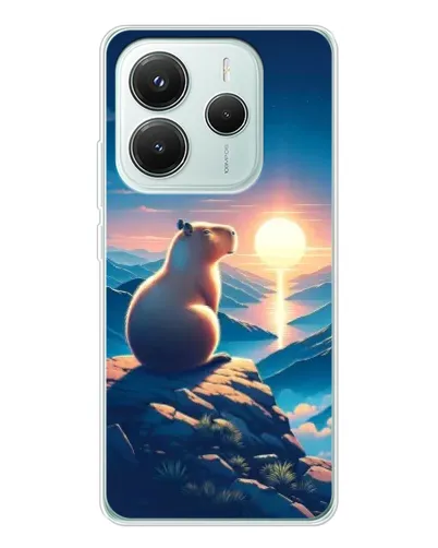 Чехол для Xiaomi Redmi Note 14 5G с картинкой «Закат солнца с капибарой» Чехол для Xiaomi Redmi Note 14 5G с картинкой «Закат солнца с капибарой»