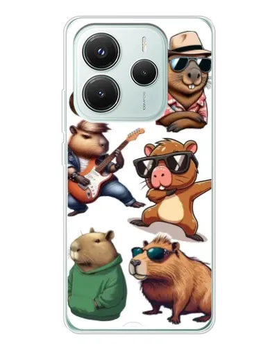 Чехол для Xiaomi Redmi Note 14 5G с картинкой «Крутые капибары музыканты» Чехол для Xiaomi Redmi Note 14 5G с картинкой «Крутые капибары музыканты»