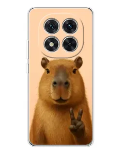 Чехол для Xiaomi Redmi Note 14 Pro 5G с картинкой «Капибара виктория»