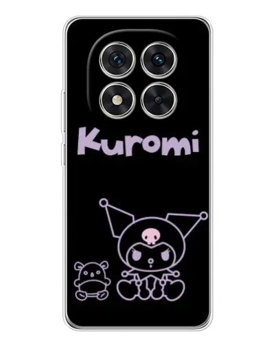 Чехол для Xiaomi Redmi Note 14 Pro Plus с картинкой «Kuromi — черный минимализм»