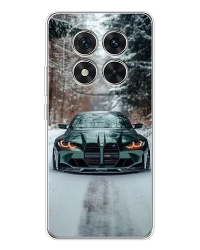 Чехол для Xiaomi Redmi Note 14 Pro Plus с картинкой «BMW в зимнем лесу»