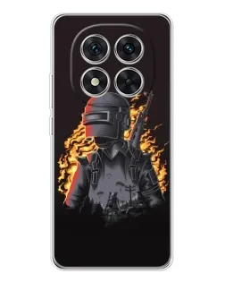 Чехол для Xiaomi Redmi Note 14 Pro Plus с картинкой «PUBG — огненный силуэт»