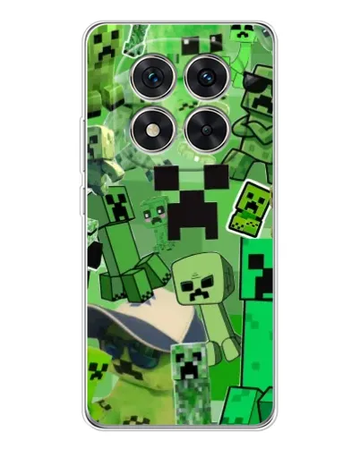 Чехол для Xiaomi Redmi Note 14 Pro Plus с картинкой «Криперы Minecraft»
