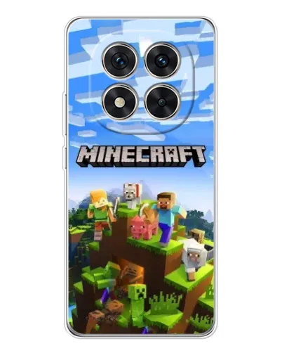 Чехол для Xiaomi Redmi Note 14 Pro Plus с картинкой «Minecraft классический мир»