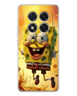 Чехол для Xiaomi Redmi Note 14 Pro Plus с картинкой «Губка Боб прыгает»