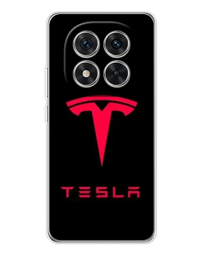 Чехол для Xiaomi Redmi Note 14 Pro Plus с картинкой «Tesla Red Logo»