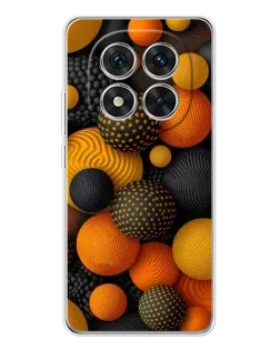 Чехол для Xiaomi Redmi Note 14 Pro Plus с картинкой «Объемные оранжевые сферы»