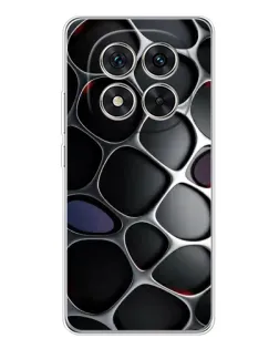 Чехол для Xiaomi Redmi Note 14 Pro Plus с картинкой «Объемная темная решетка»