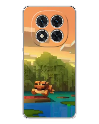 Чехол для Xiaomi Redmi Note 14 Pro с картинкой «Майнкрафт закат солнца»