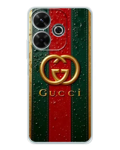 Чехол для Xiaomi Redmi Note 14 SE 5G с картинкой «Gucci — фирменная полоса и золото» Чехол для Xiaomi Redmi Note 14 SE 5G с картинкой «Gucci — фирменная полоса и золото»