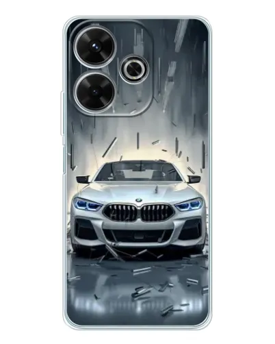 Чехол для Xiaomi Redmi Note 14 SE 5G с картинкой «BMW в свете фар»