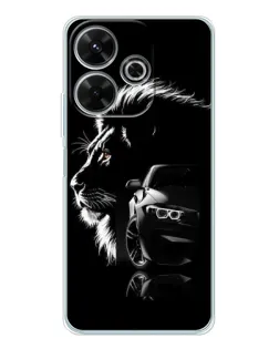 Чехол для Xiaomi Redmi Note 14 SE 5G с картинкой «BMW и лев»