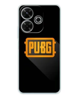 Чехол для Xiaomi Redmi Note 14 SE 5G с картинкой «PUBG — рамка лого»