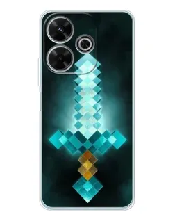 Чехол для Xiaomi Redmi Note 14 SE 5G с картинкой «Алмазный меч неон»