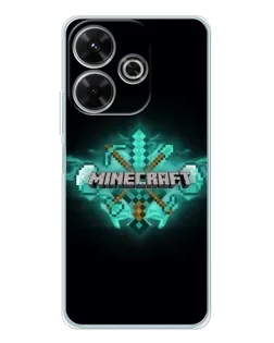 Чехол для Xiaomi Redmi Note 14 SE 5G с картинкой «Minecraft Diamond лого»