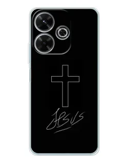 Чехол для Xiaomi Redmi Note 14 SE 5G с картинкой «Графический крест Jesus» Чехол для Xiaomi Redmi Note 14 SE 5G с картинкой «Графический крест Jesus»