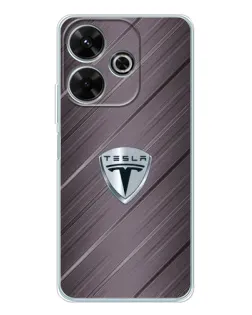 Чехол для Xiaomi Redmi Note 14 SE 5G с картинкой «Металлическая текстура Tesla»