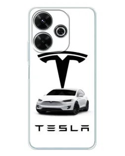 Чехол для Xiaomi Redmi Note 14 SE 5G с картинкой «Tesla White Style»