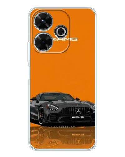 Чехол для Xiaomi Redmi Note 14 SE 5G с картинкой «Оранжевый Mercedes AMG»