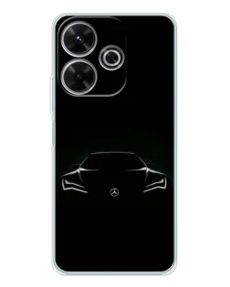 Чехол для Xiaomi Redmi Note 14 SE 5G с картинкой «Mercedes — силуэт авто»