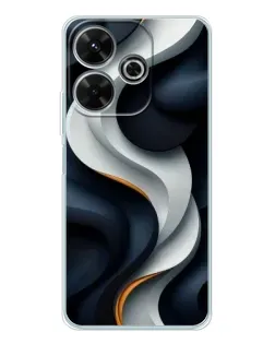 Чехол для Xiaomi Redmi Note 14 SE 5G с картинкой «Объемные черно-белые ленты»