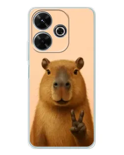 Чехол для Xiaomi Redmi Note 14 SE 5G с картинкой «Капибара виктория»