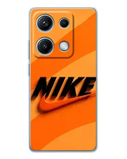 Чехол для Xiaomi Redmi Note 14S с картинкой «Оранжевый драйв Nike»