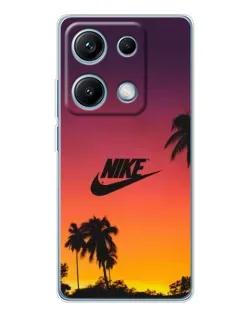 Чехол для Xiaomi Redmi Note 14S с картинкой «Nike на закате солнца»