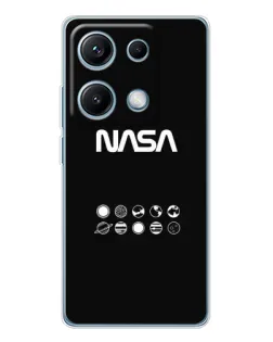 Чехол для Xiaomi Redmi Note 14S с картинкой «NASA — технический принт» Чехол для Xiaomi Redmi Note 14S с картинкой «NASA — технический принт»
