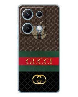 Чехол для Xiaomi Redmi Note 14S с картинкой «Gucci — брендированный десерт» Чехол для Xiaomi Redmi Note 14S с картинкой «Gucci — брендированный десерт»