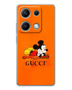 Чехол для Xiaomi Redmi Note 14S с картинкой «Микки Маус Gucci — оранж» Чехол для Xiaomi Redmi Note 14S с картинкой «Микки Маус Gucci — оранж»