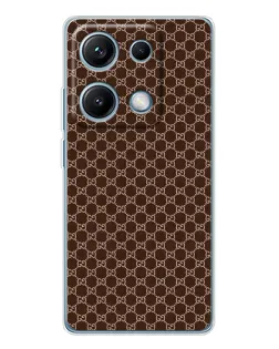 Чехол для Xiaomi Redmi Note 14S с картинкой «Gucci — шоколадная сетка» Чехол для Xiaomi Redmi Note 14S с картинкой «Gucci — шоколадная сетка»