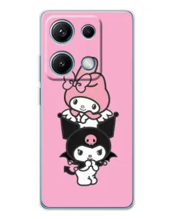 Чехол для Xiaomi Redmi Note 14S с картинкой «My Melody и Kuromi» Чехол для Xiaomi Redmi Note 14S с картинкой «My Melody и Kuromi»
