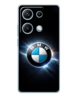 Чехол для Xiaomi Redmi Note 14S с картинкой «BMW — неоновое сияние»
