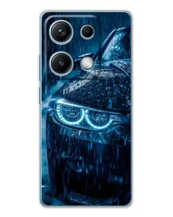 Чехол для Xiaomi Redmi Note 14S с картинкой «BMW под дождем»