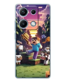 Чехол для Xiaomi Redmi Note 14S с картинкой «Стив на ферме» Чехол для Xiaomi Redmi Note 14S с картинкой «Стив на ферме»