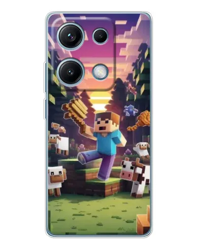 Чехол для Xiaomi Redmi Note 14S с картинкой «Стив на ферме»