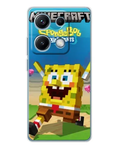 Чехол для Xiaomi Redmi Note 14S с картинкой «Губка Боб Minecraft» Чехол для Xiaomi Redmi Note 14S с картинкой «Губка Боб Minecraft»