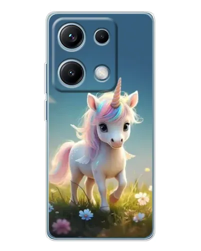 Чехол для Xiaomi Redmi Note 14S с картинкой «Единорог на поляне»
