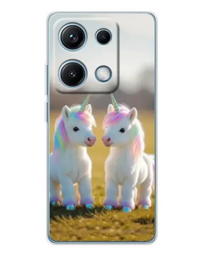 Чехол для Xiaomi Redmi Note 14S с картинкой «Пара единорогов»
