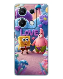 Чехол для Xiaomi Redmi Note 14S с картинкой «Губка Боб Патрик»