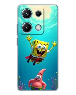 Чехол для Xiaomi Redmi Note 14S с картинкой «Спанч Боб под водой»