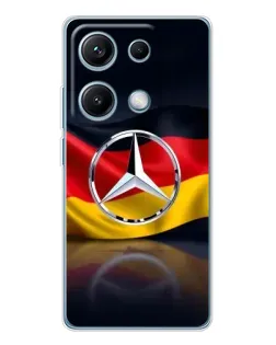 Чехол для Xiaomi Redmi Note 14S с картинкой «Mercedes — флаг Германии» Чехол для Xiaomi Redmi Note 14S с картинкой «Mercedes — флаг Германии»