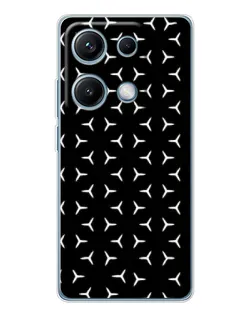 Чехол для Xiaomi Redmi Note 14S с картинкой «Mercedes паттерн звезд» Чехол для Xiaomi Redmi Note 14S с картинкой «Mercedes паттерн звезд»