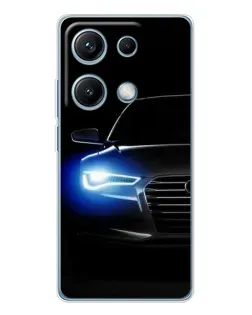 Чехол для Xiaomi Redmi Note 14S с картинкой «Неоновый взгляд Audi» Чехол для Xiaomi Redmi Note 14S с картинкой «Неоновый взгляд Audi»