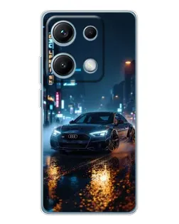 Чехол для Xiaomi Redmi Note 14S с картинкой «Ночной город и Audi» Чехол для Xiaomi Redmi Note 14S с картинкой «Ночной город и Audi»