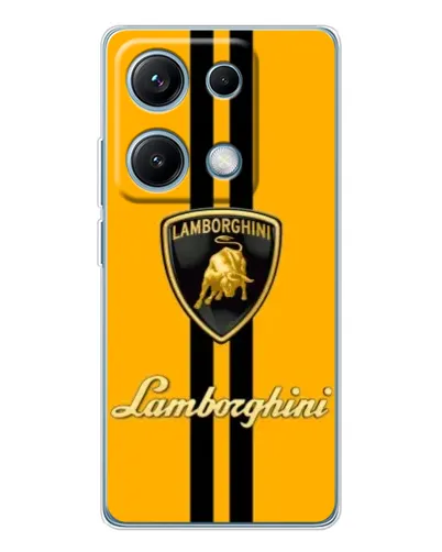Чехол для Xiaomi Redmi Note 14S с картинкой «Lamborghini Stripe желтый»