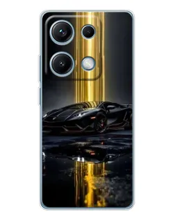 Чехол для Xiaomi Redmi Note 14S с картинкой «Ночной Lamborghini драйв»